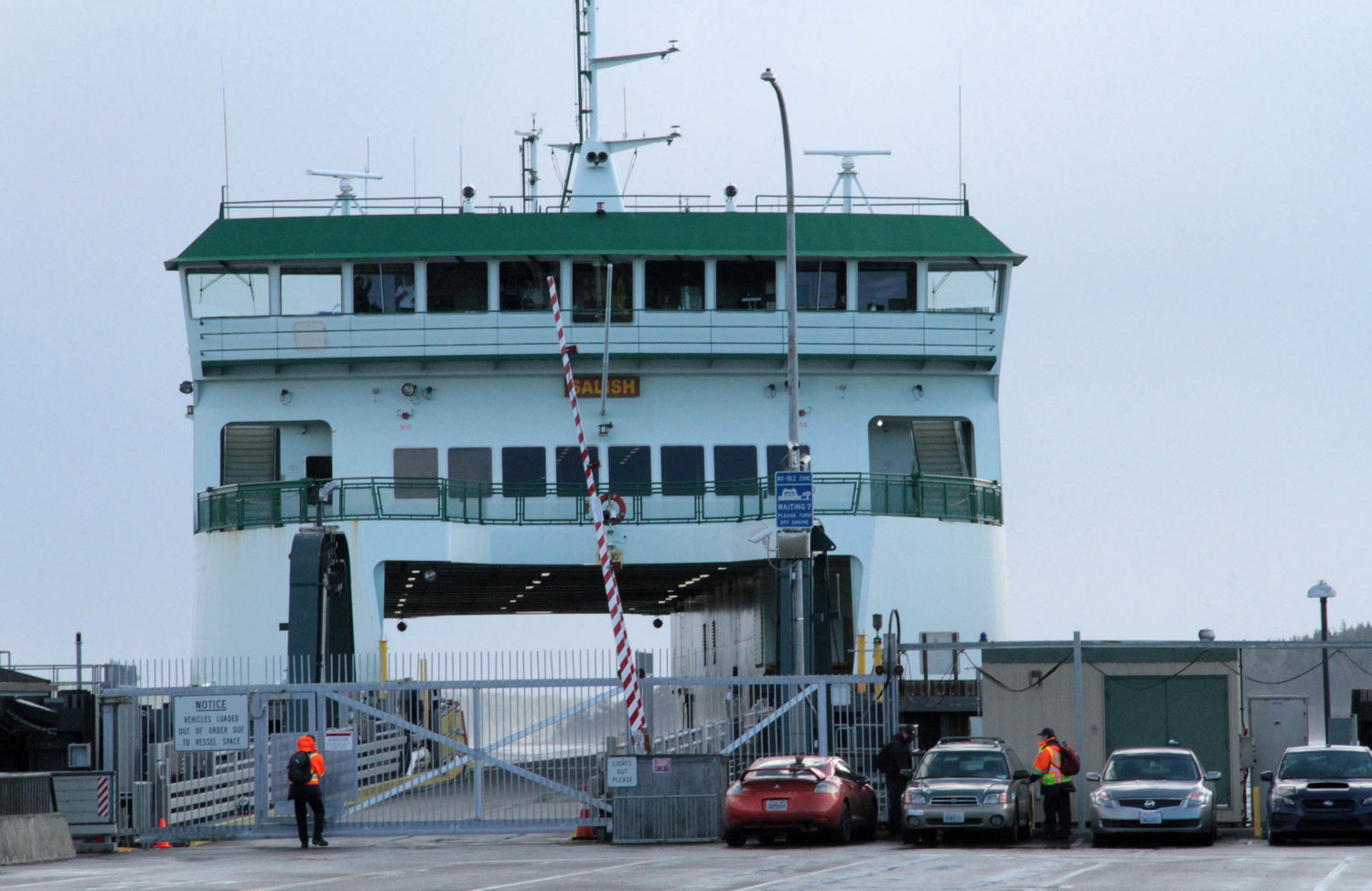 Ferry sailings were canceled for most of Monday from Port Townsend to Whidbey Island.